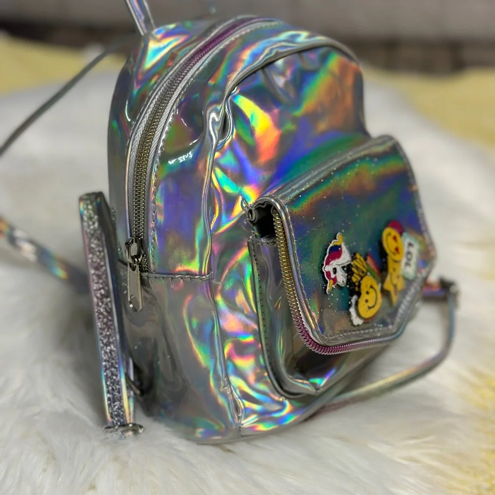 Place Silver Reflective Backpack with Adjustable Straps